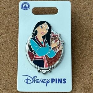 2025 Disney Parks Princess Portrait Silver Frame Mulan & Mushu OE Pin BNWT